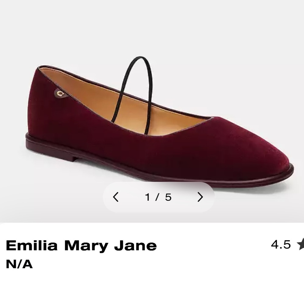 Coach Emilia Mary Jane Flats in Burgundy